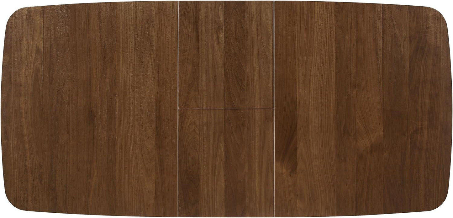 Mid-Century Extendable Dining Table – Natural Walnut Table with Butterfly Leaf