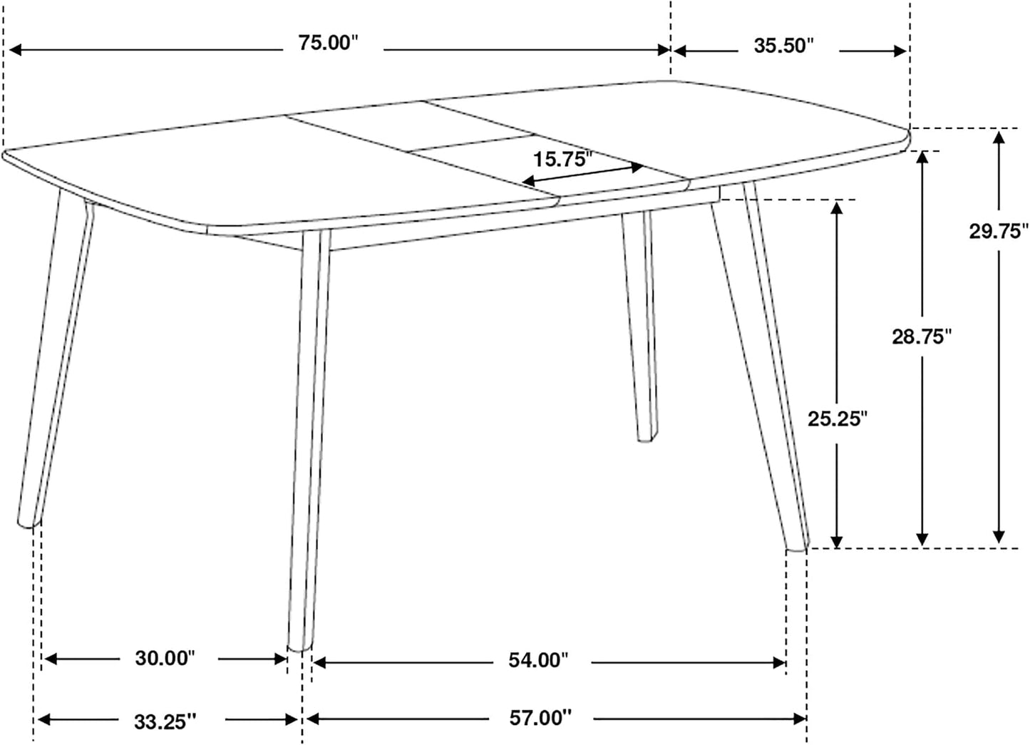 Mid-Century Extendable Dining Table – Natural Walnut Table with Butterfly Leaf