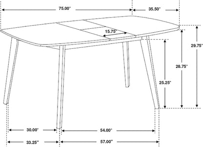 Mid-Century Extendable Dining Table – Natural Walnut Table with Butterfly Leaf