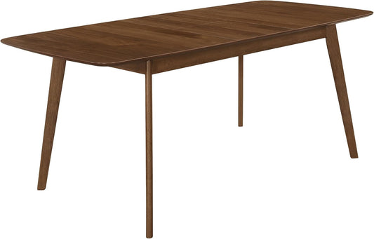 Mid-Century Extendable Dining Table – Natural Walnut Table with Butterfly Leaf