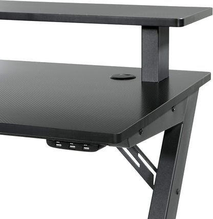 RGB Gaming Desk – 54" Computer Desk with Monitor Shelf, USB Hub & Cable Management