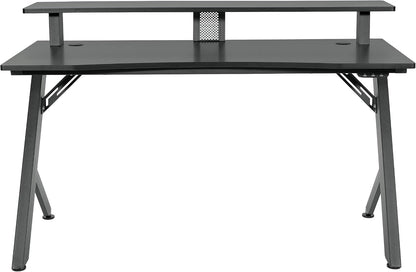 RGB Gaming Desk – 54" Computer Desk with Monitor Shelf, USB Hub & Cable Management