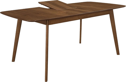 Mid-Century Extendable Dining Table – Natural Walnut Table with Butterfly Leaf