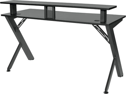RGB Gaming Desk – 54" Computer Desk with Monitor Shelf, USB Hub & Cable Management
