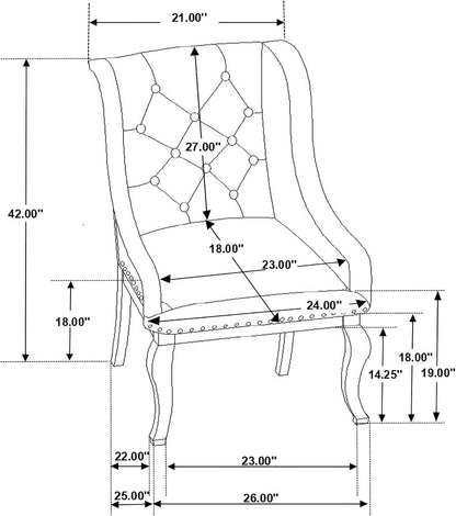 Elegant Upholstered Dining Chairs – Button-Tufted Accent Chairs with Nailhead Trim