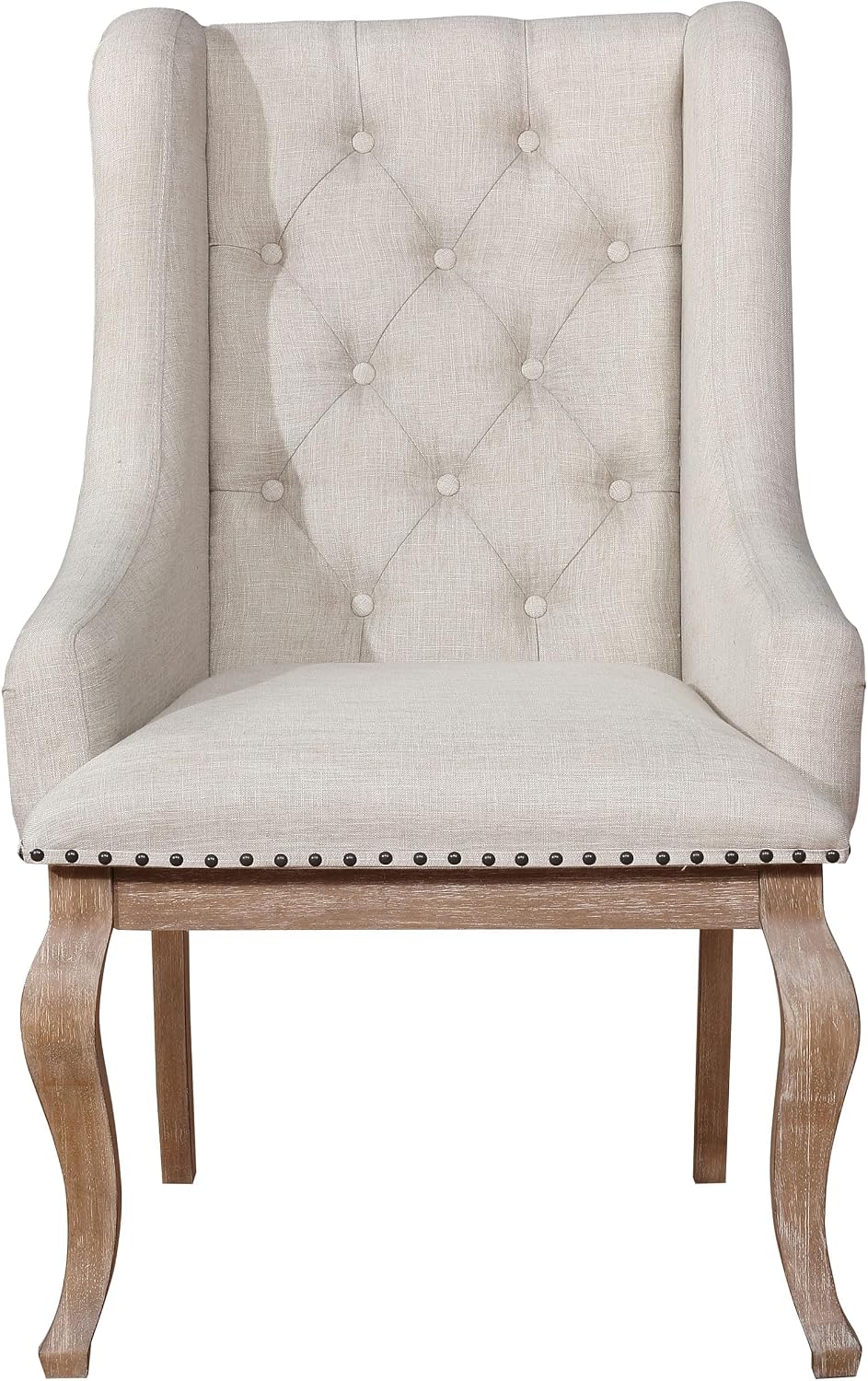 Elegant Upholstered Dining Chairs – Button-Tufted Accent Chairs with Nailhead Trim