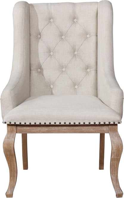 Elegant Upholstered Dining Chairs – Button-Tufted Accent Chairs with Nailhead Trim