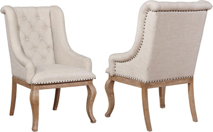 Elegant Upholstered Dining Chairs – Button-Tufted Accent Chairs with Nailhead Trim
