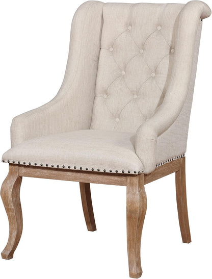 Elegant Upholstered Dining Chairs – Button-Tufted Accent Chairs with Nailhead Trim