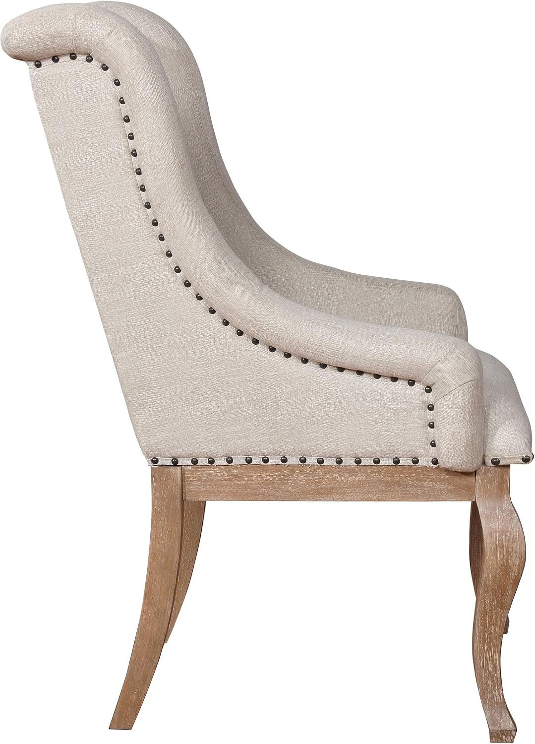 Elegant Upholstered Dining Chairs – Button-Tufted Accent Chairs with Nailhead Trim