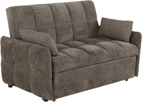 Modern Convertible Sleeper Sofa – 59" Chenille Sofa Bed with Pull-Out Mattress