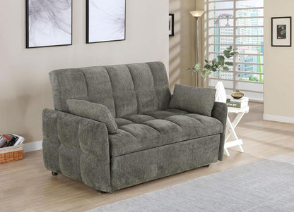 Modern Convertible Sleeper Sofa – 59" Chenille Sofa Bed with Pull-Out Mattress