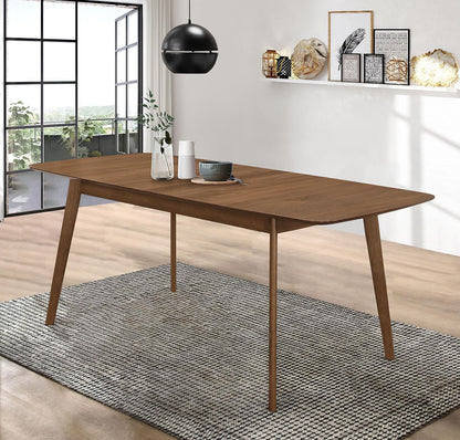 Mid-Century Extendable Dining Table – Natural Walnut Table with Butterfly Leaf