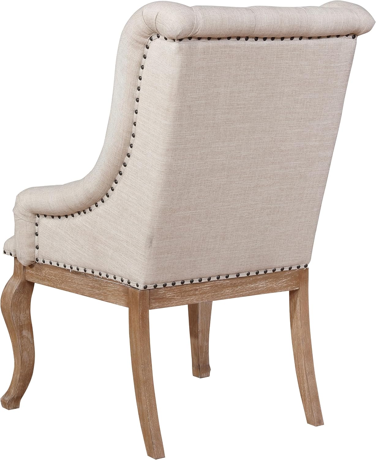Elegant Upholstered Dining Chairs – Button-Tufted Accent Chairs with Nailhead Trim