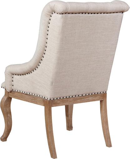 Elegant Upholstered Dining Chairs – Button-Tufted Accent Chairs with Nailhead Trim