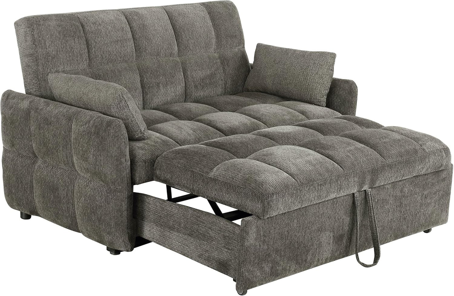Modern Convertible Sleeper Sofa – 59" Chenille Sofa Bed with Pull-Out Mattress