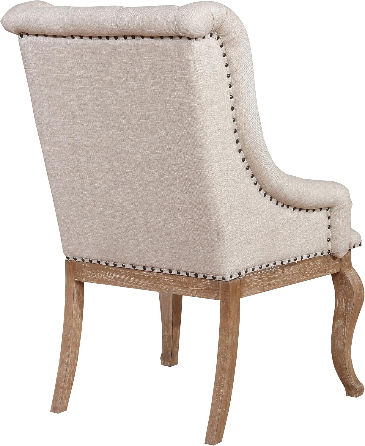 Elegant Upholstered Dining Chairs – Button-Tufted Accent Chairs with Nailhead Trim