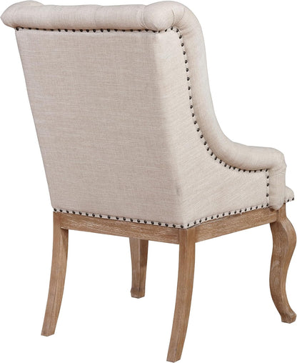 Elegant Upholstered Dining Chairs – Button-Tufted Accent Chairs with Nailhead Trim