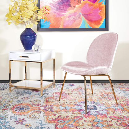 Modern White End Table – Glossy Accent Side Table with Gold-Tone Legs & Storage