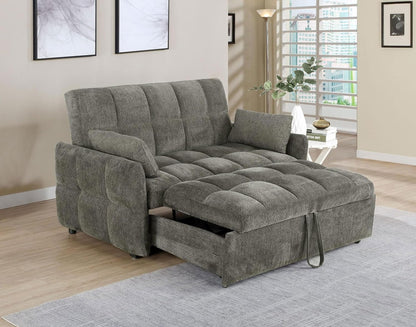 Modern Convertible Sleeper Sofa – 59" Chenille Sofa Bed with Pull-Out Mattress